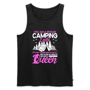 Camping Gift Drôle de dicton pour les campeurs - Débardeur bio Premium Homme - noir - Devant - Michal (187cm)