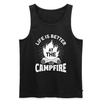 Camping Gift Drôle de dicton pour les campeurs - Débardeur bio Premium Homme - noir - Devant - Michal (187cm)