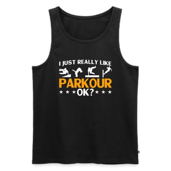 Parkour Cadeau Freerunning Parkour Runner - Débardeur bio Premium Homme - noir - Devant - AI Model Male 178 light (178cm)