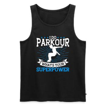 Parkour Cadeau Freerunning Parkour Runner - Débardeur bio Premium Homme - noir - Devant - AI Model Male 178 light (178cm)
