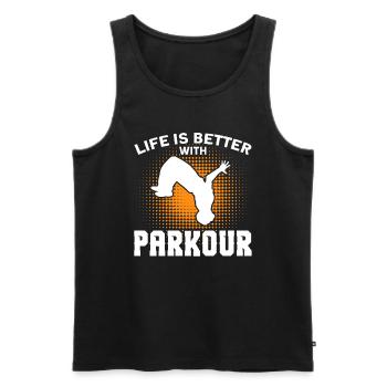 Parkour Cadeau Freerunning Parkour Runner - Débardeur bio Premium Homme - noir - Devant - AI Model Male 178 light (178cm)