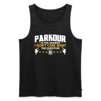 Parkour Cadeau Freerunning Parkour Runner - Débardeur bio Premium Homme - noir - Devant - AI Model Male 178 light (178cm)