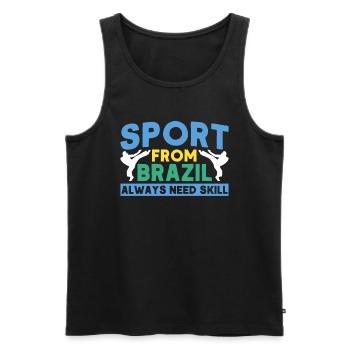 Capoeira Cadeau Brésil Arts Martiaux Capoeira - Débardeur bio Premium Homme - noir - Devant - Michal (187cm)