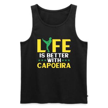 Capoeira Cadeau Brésil Arts Martiaux Capoeira - Débardeur bio Premium Homme - noir - Devant - Michal (187cm)