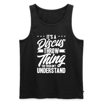 Discus Throw Discus Thrower Cadeau - Débardeur bio Premium Homme - noir - Devant - AI Model Male 178 light (178cm)