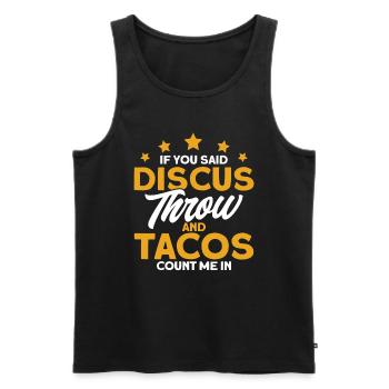 Discus Throw Discus Thrower Gift - Men's Premium Organic Tank Top - black - Front - AI Model Male 178 light (178cm)