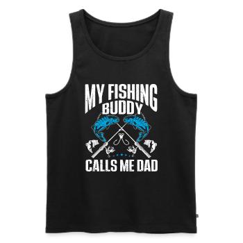 Mon compagnon de pêche m’appelle Papa Pêcheur Pêche - Débardeur bio Premium Homme - noir - Devant - Michal (187cm)