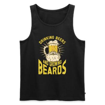 Boire de la bière et faire pousser la barbe Barbe - Débardeur bio Premium Homme - noir - Devant - AI Model Male 178 light (178cm)
