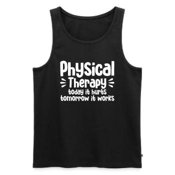 Physiothérapie Physiothérapeute Physiothérapeute - Débardeur bio Premium Homme - noir - Devant - Michal (187cm)