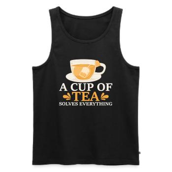 Teetrinker Geschenk Tasse Tee Liebhaber - Männer Premium Bio Tank Top - Schwarz - Vorne - Michal (187cm)