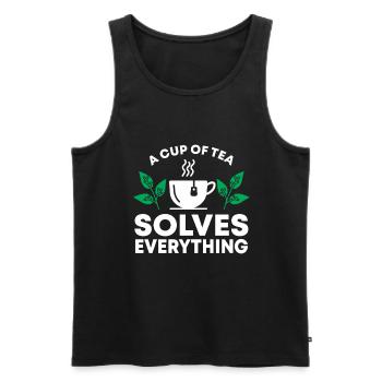 Teetrinker Geschenk Tasse Tee Liebhaber - Männer Premium Bio Tank Top - Schwarz - Vorne - Michal (187cm)