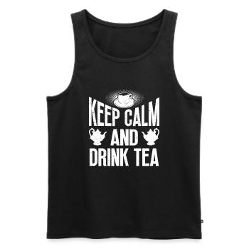 Tea Drinker Gift Cup Tea Lover - Men's Premium Organic Tank Top - black - Front - Michal (187cm)