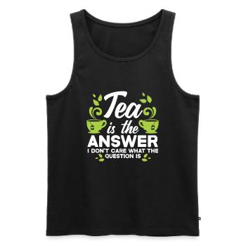 Teetrinker Geschenk Tasse Tee Liebhaber - Männer Premium Bio Tank Top - Schwarz - Vorne - Michal (187cm)