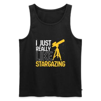 Stargazer Gift Kosmologie Stargazing - Männer Premium Bio Tank Top - Schwarz - Vorne - AI Model Male 178 light (178cm)