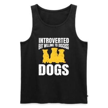 Cadeau Introverti Sarcastique Introverti - Débardeur bio Premium Homme - noir - Devant - Michal (187cm)