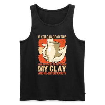 Ceramic Oven Cermaicist Ceramic Clay Oven Pot - Men's Premium Organic Tank Top - black - Front - AI Model Male 178 light (178cm)