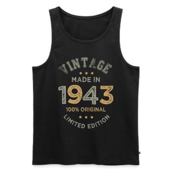 Hergestellt im Jahr 1943 Vintage Geburtstagsgeschenk 80 Jahre - Männer Premium Bio Tank Top - Schwarz - Vorne - Michal (187cm)