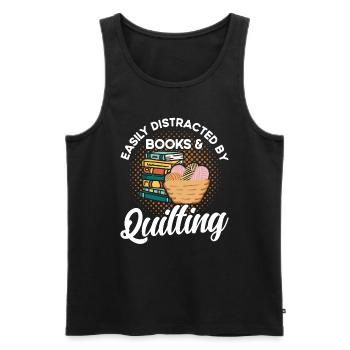 Quilten Geschenk Nähen Stricken Quilter - Männer Premium Bio Tank Top - Schwarz - Vorne - Michal (187cm)