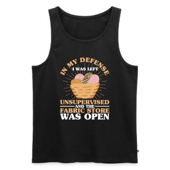 Quilten Geschenk Nähen Stricken Quilter - Männer Premium Bio Tank Top - Schwarz - Vorne - Michal (187cm)