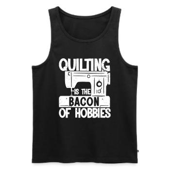 Quilten Geschenk Nähen Stricken Quilter - Männer Premium Bio Tank Top - Schwarz - Vorne - Michal (187cm)