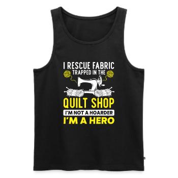Quilten Geschenk Nähen Stricken Quilter - Männer Premium Bio Tank Top - Schwarz - Vorne - Michal (187cm)