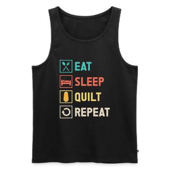 Quilten Geschenk Nähen Stricken Quilter - Männer Premium Bio Tank Top - Schwarz - Vorne - Michal (187cm)