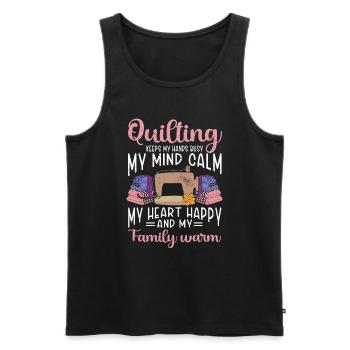 Quilten Geschenk Nähen Stricken Quilter - Männer Premium Bio Tank Top - Schwarz - Vorne - Michal (187cm)
