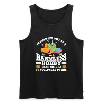 Quilten Geschenk Nähen Stricken Quilter - Männer Premium Bio Tank Top - Schwarz - Vorne - Michal (187cm)