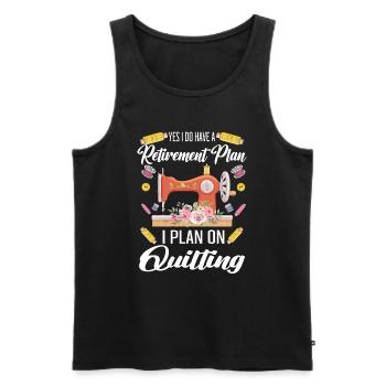 Quilten Geschenk Nähen Stricken Quilter - Männer Premium Bio Tank Top - Schwarz - Vorne - Michal (187cm)