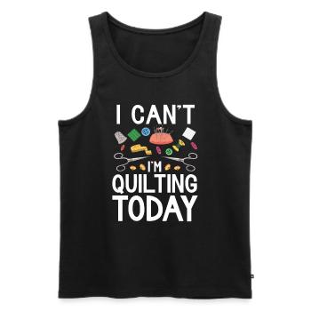 Quilting Gift Sewing Knitting Quilter - Men's Premium Organic Tank Top - black - Front - AI Model Male 178 light (178cm)