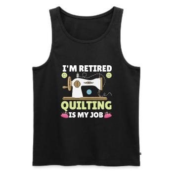Quilten Geschenk Nähen Stricken Quilter - Männer Premium Bio Tank Top - Schwarz - Vorne - Michal (187cm)