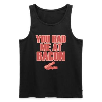 Bacon Gift Bacon Saying Food Bacon - Débardeur bio Premium Homme - noir - Devant - AI Model Male 178 light (178cm)
