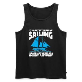 Segeln Geschenk Segelboot Bootfahren Kapitän - Männer Premium Bio Tank Top - Schwarz - Vorne - Michal (187cm)