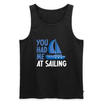 Segeln Geschenk Segelboot Bootfahren Kapitän - Männer Premium Bio Tank Top - Schwarz - Vorne - Michal (187cm)