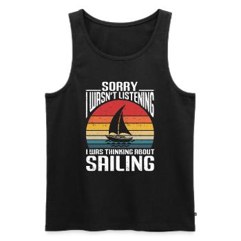 Segeln Geschenk Segelboot Bootfahren Kapitän - Männer Premium Bio Tank Top - Schwarz - Vorne - Michal (187cm)
