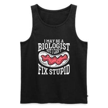 Biologiste Cadeau Biologie - Débardeur bio Premium Homme - noir - Devant - AI Model Male 178 light (178cm)