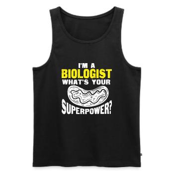 Biologiste Cadeau Biologie - Débardeur bio Premium Homme - noir - Devant - AI Model Male 178 light (178cm)