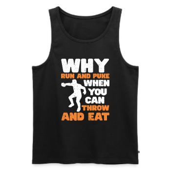 Diskuswerfer Geschenk Diskuswerfen - Männer Premium Bio Tank Top - Schwarz - Vorne - Michal (187cm)