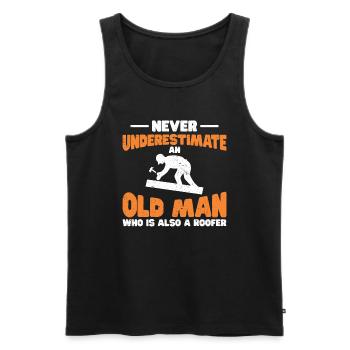 Roofer Gift Work Artisan Roofer - Men's Premium Organic Tank Top - black - Front - Michal (187cm)