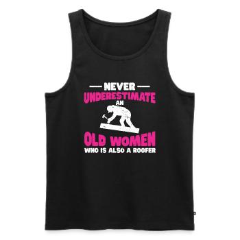 Roofer Gift Work Artisan Roofer - Men's Premium Organic Tank Top - black - Front - Michal (187cm)