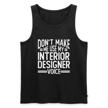 Interior Designer Gift Interior Decoration Designer - Men's Premium Organic Tank Top - black - Front - AI Model Male 178 light (178cm)