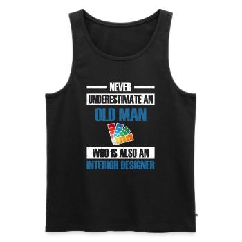 Interior Designer Gift Interior Decoration Designer - Men's Premium Organic Tank Top - black - Front - AI Model Male 178 light (178cm)