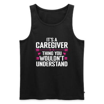 Caregiver Gift Nurse - Men's Premium Organic Tank Top - black - Front - Michal (187cm)
