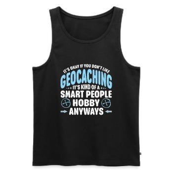 Cadeau Geocaching Geocacher Geocache - Débardeur bio Premium Homme - noir - Devant - AI Model Male 178 light (178cm)