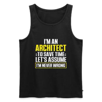 Architect's Gift, Architecture Lover - Men's Premium Organic Tank Top - black - Front - AI Model Male 178 light (178cm)