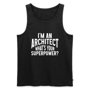 Architect's Gift, Architecture Lover - Men's Premium Organic Tank Top - black - Front - AI Model Male 178 light (178cm)