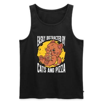 Pizza Italy Food Pizza Maker - Men's Premium Organic Tank Top - black - Front - Michal (187cm)