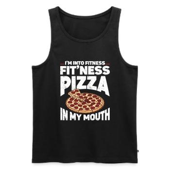 Pizza Italy Food Pizza Makers - Men's Premium Organic Tank Top - black - Front - Michal (187cm)