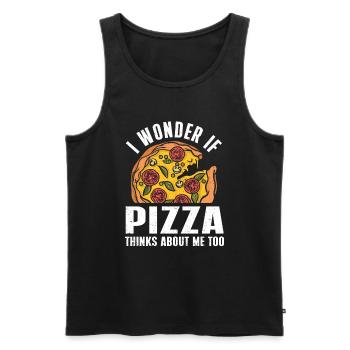 Pizza Italy Food Pizza Makers - Men's Premium Organic Tank Top - black - Front - Michal (187cm)