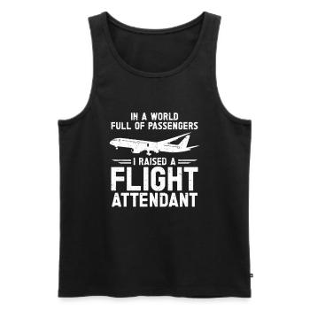 Flugbegleiter Papa Stewardess Flugbegleiter - Männer Premium Bio Tank Top - Schwarz - Vorne - Michal (187cm)